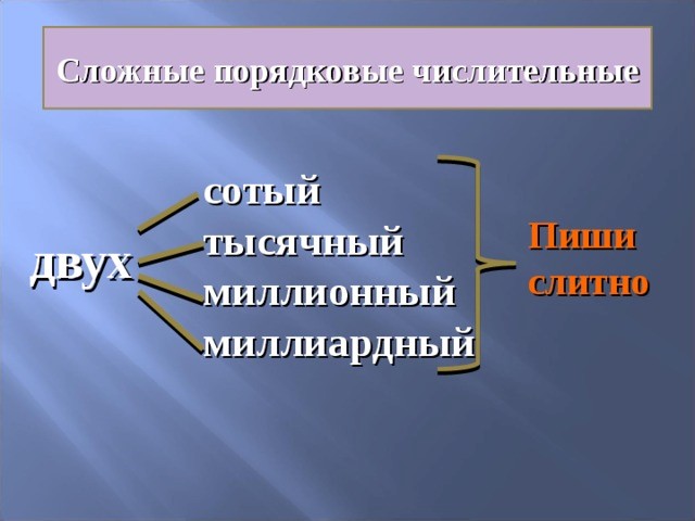 Порядковые числительные в русском языке