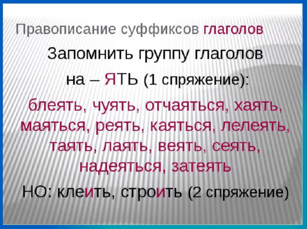Суффиксы глаголов в русском языке – таблица с примерами